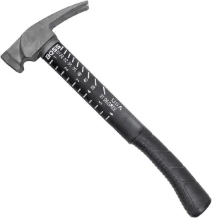 Boss Hammer 14 oz. Ti64 Titanium Hammer with Shock-Absorbing Poly-Fiberglass Handle - Ideal for Roofing, Carpentry, and Construction - Smooth Face - Made in the USA - BH14TIPFS