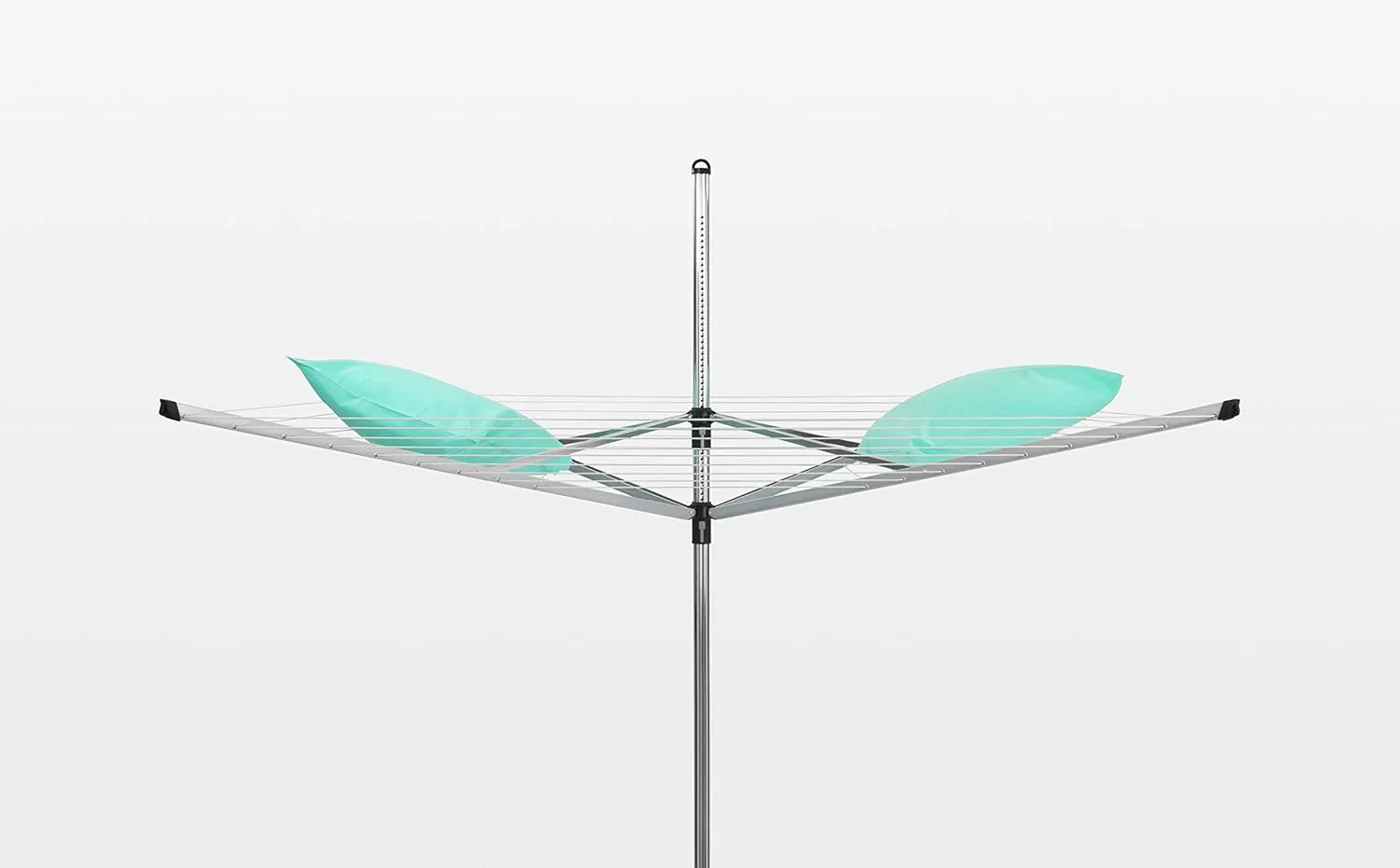 Brabantia Lift-O-Matic Outdoor 4 Arm Clothesline (164 ft/Ø 1.8") Height Adjustable, Folding Clothes Drying Rack   Ground Spike & Cover (Gray)
