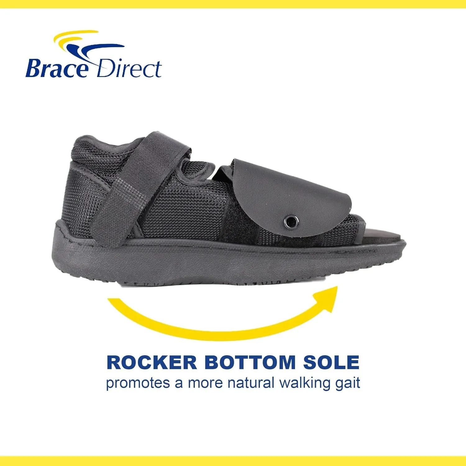 Brace Direct Deluxe Post-Op Walking Shoe – Square Toe, Adjustable Support for Foot & Toe Surgery Recovery, Broken Foot, Stress Fractures, Hammer Toe & Bunions – Fits Left or Right Foot, Size XS (US