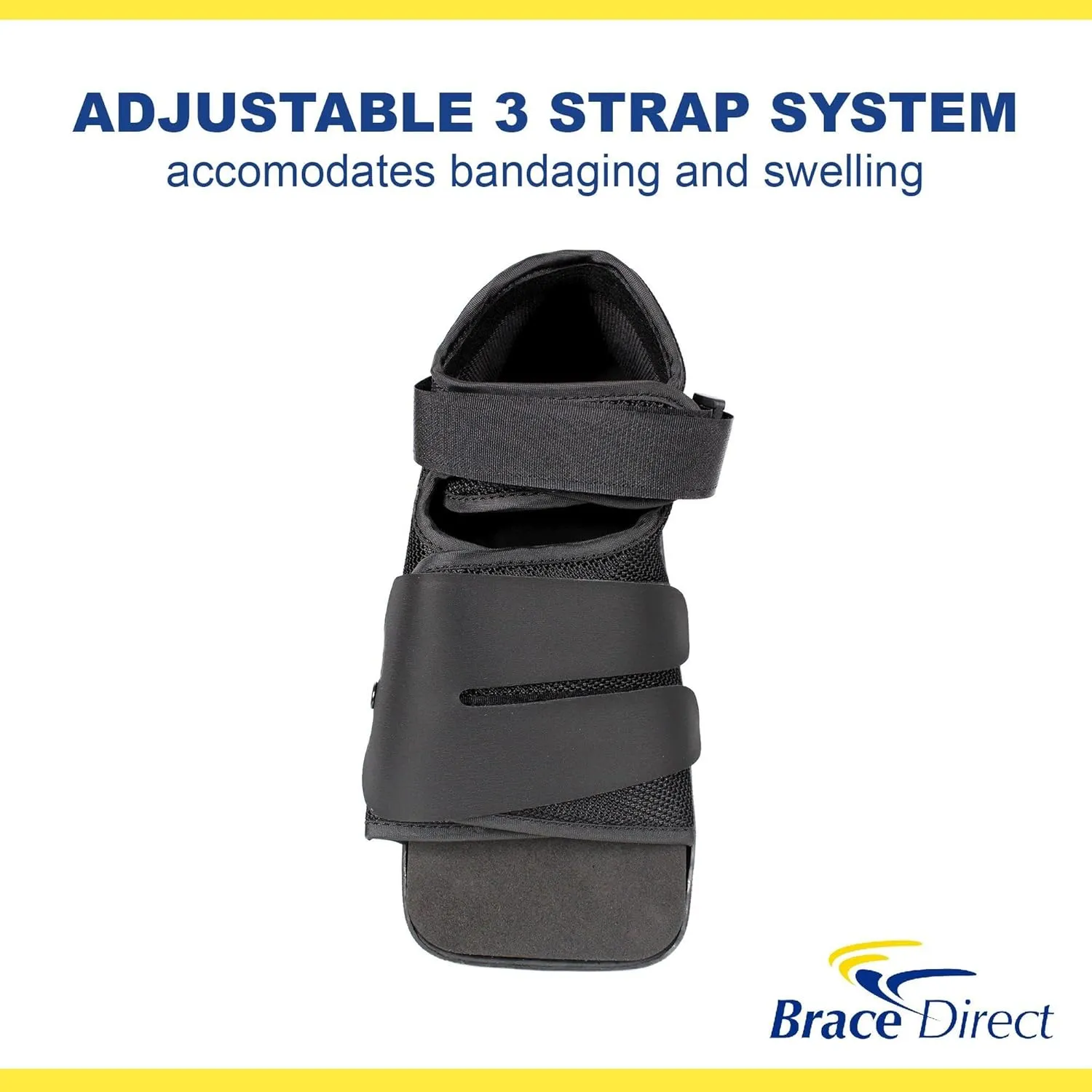 Brace Direct Deluxe Post-Op Walking Shoe – Square Toe, Adjustable Support for Foot & Toe Surgery Recovery, Broken Foot, Stress Fractures, Hammer Toe & Bunions – Fits Left or Right Foot, Size XS (US