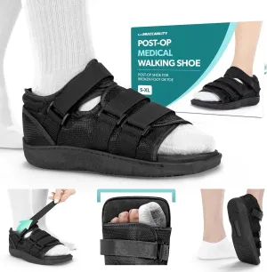 BraceAbility Post Op Shoe Foot Brace - Orthopedic Surgical Cast Shoe for Broken Toes, Injured Foot Protection, Stress Fracture Recovery Medical Boot for Men and Women - FSA HSA Eligible (M - Male)
