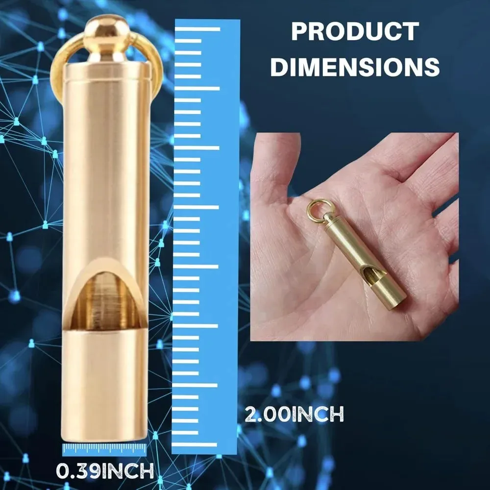 Brass Emergency Survival Whistle 125dB with Keychain