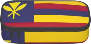 BREAUX Flag of the Kingdom of Hawaii print unisex pencil pouch, versatile stationery storage bag for office, travel or makeup