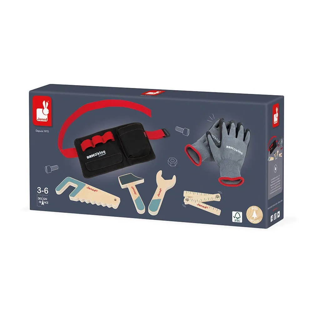 Brico' Kids | Tool Belt & Gloves Set | Pretend Play