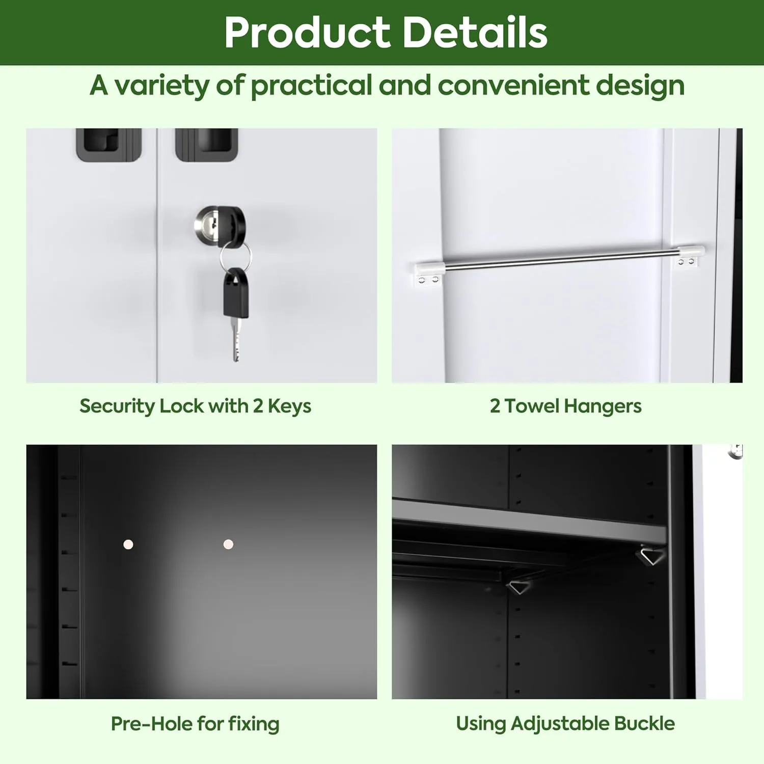 Broom Closet Storage Cabinet with Wheels and Pegboard,Metal Garage Storage Cabinet with Doors and Adjustable Shelves for Garage Home Office,Required Assembly,Black and Grey