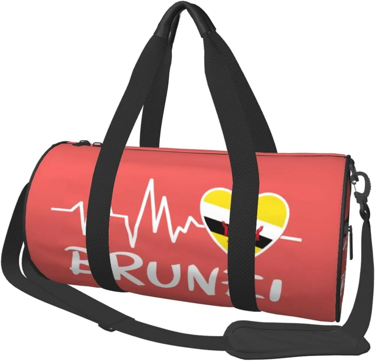 Brunei Heartbeat Duffel Bag Gym Bag Travel Sports Tote Large Foldable Beach Swim Yoga1