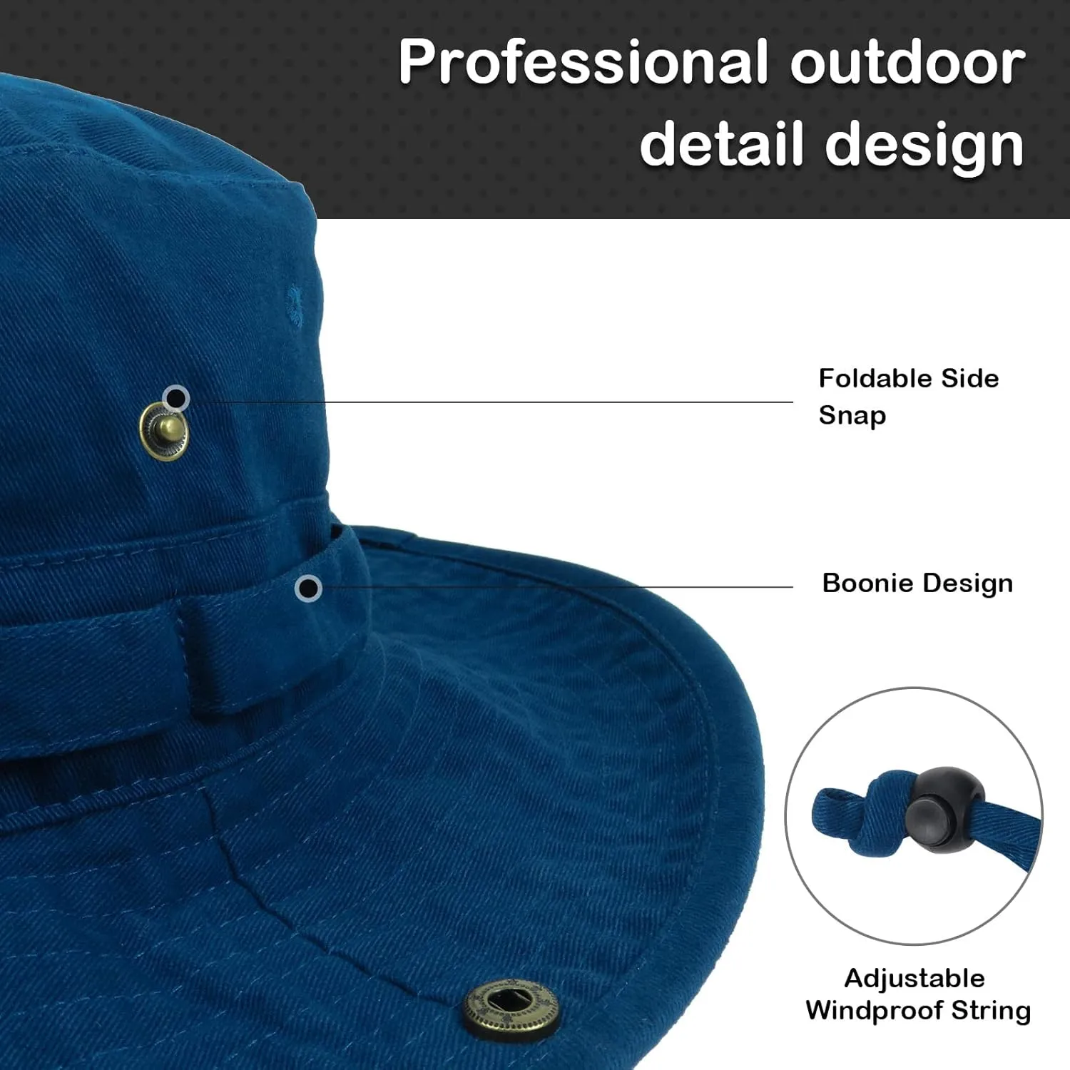 Bucket Hat Wide Brim UV Protection Sun Hat Boonie Hats Fishing Hiking Safari Outdoor Hats for Men and Women