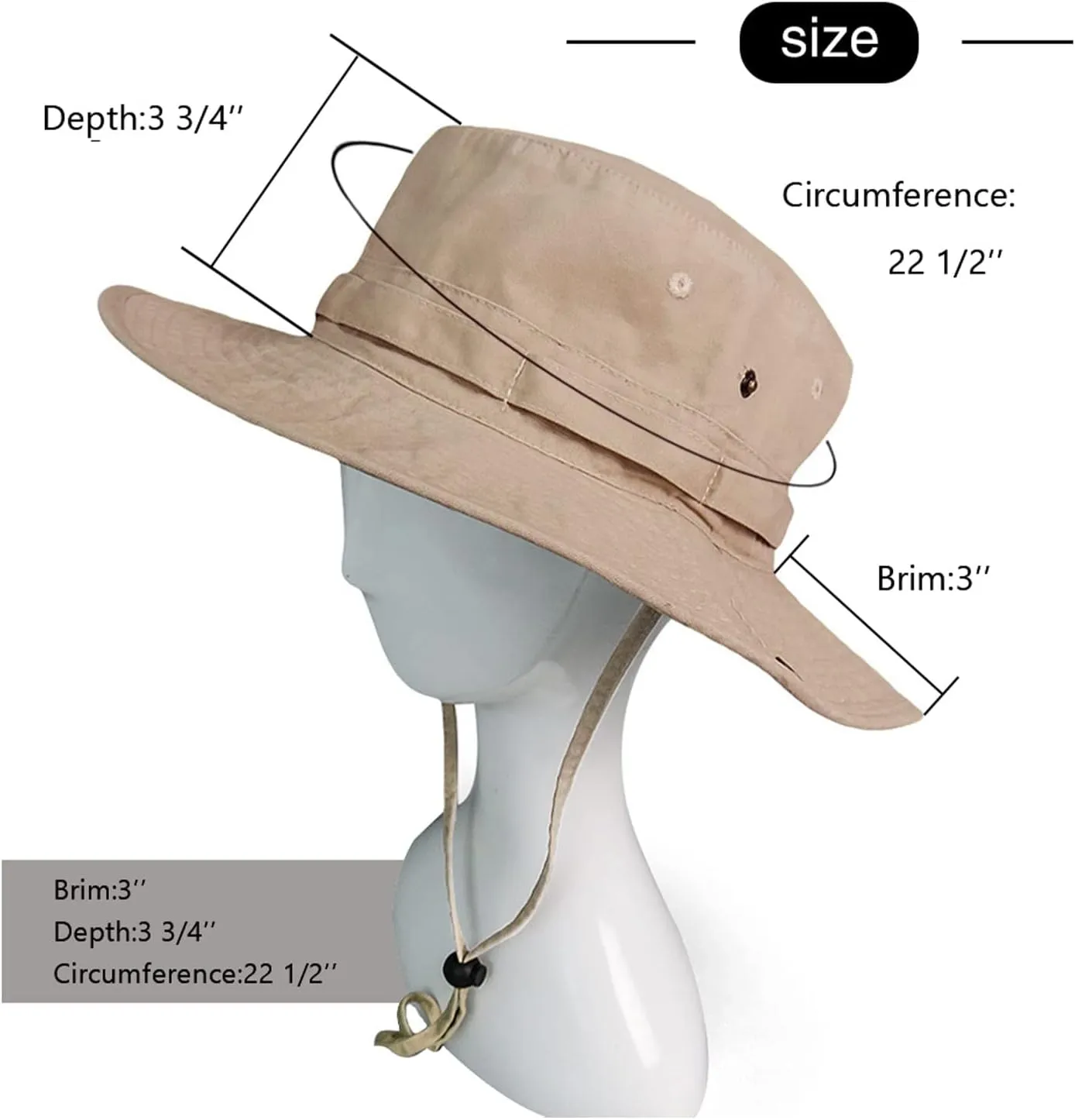Bucket Hat Wide Brim UV Protection Sun Hat Boonie Hats Fishing Hiking Safari Outdoor Hats for Men and Women