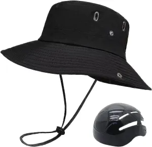 Bucket Hat with Bicycle Helmet Unisex Breathable Wide Brim Visor Sun Hats Head Protection Bike Helmets for Adults
