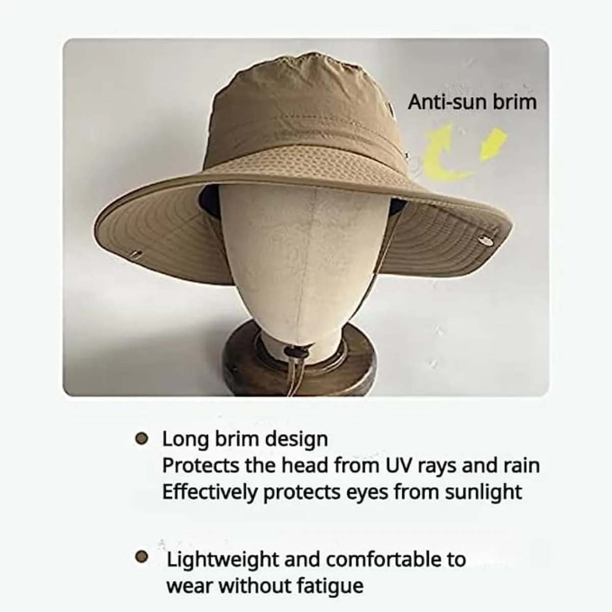 Bucket Hat with Bicycle Helmet Unisex Breathable Wide Brim Visor Sun Hats Head Protection Bike Helmets for Adults
