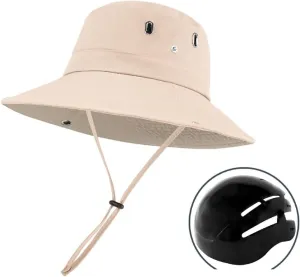 Bucket Hat with Bicycle Helmet Unisex Breathable Wide Brim Visor Sun Hats Head Protection Bike Helmets for Adults