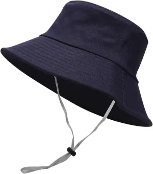Bucket Hat with Strings Women Sun Hat UPF 50  Shade Wide Brim Windproof Foldable Outdoor Sunscreen Fishing Hats