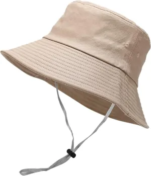 Bucket Hat with Strings Women Sun Hat UPF 50  Shade Wide Brim Windproof Foldable Outdoor Sunscreen Fishing Hats
