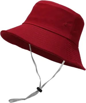 Bucket Hat with Strings Women Sun Hat UPF 50  Shade Wide Brim Windproof Foldable Outdoor Sunscreen Fishing Hats