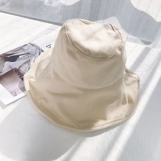 Bucket Hat Women Outdoor Summer Sun Hats Foldable Wide Brim Bucket Hats Large Sun Hats Black Beige Khaki Coffee 2020 Fashion New