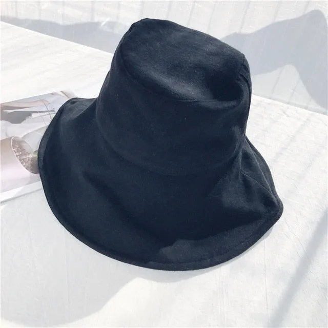Bucket Hat Women Outdoor Summer Sun Hats Foldable Wide Brim Bucket Hats Large Sun Hats Black Beige Khaki Coffee 2020 Fashion New