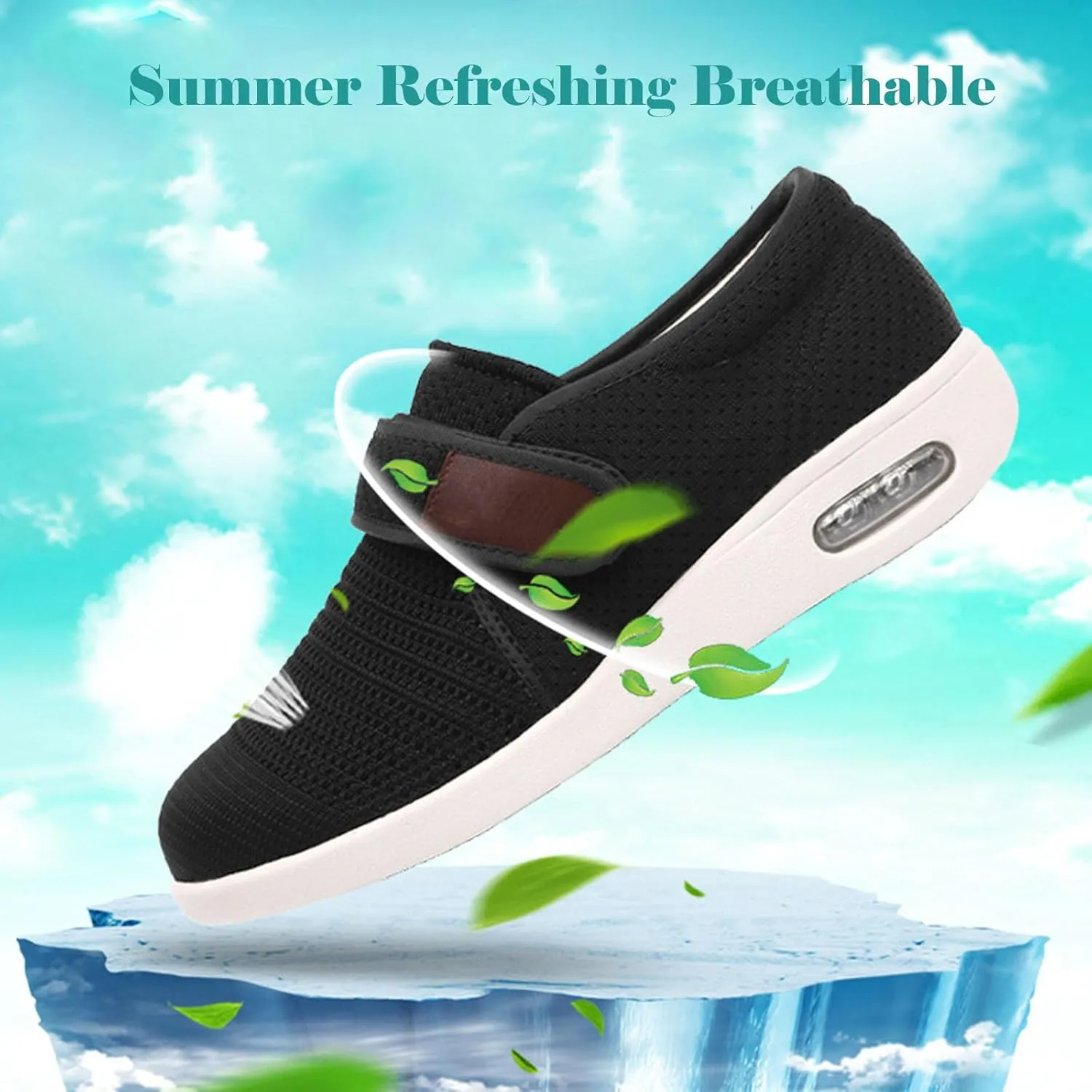 bumuam Diabetic Shoes for Elderly Men,Adjustable Closure for Arthritis Swollen Edema Plantar Fasciitis Swollen Feet Walking Shoes