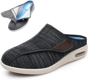 bumuam Men's Diabetic Shoes Wide Width Shoes,Adjustable Lightweight Non-Slip Orthopedic Walking Slippers for Elderly Hammertoe Arthritis Swollen Feet