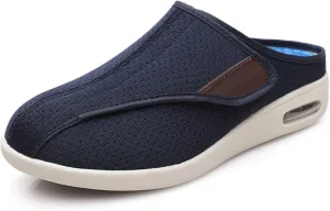 bumuam Men's Diabetic Shoes Wide Width Shoes,Adjustable Lightweight Non-Slip Orthopedic Walking Slippers for Elderly Hammertoe Arthritis Swollen Feet