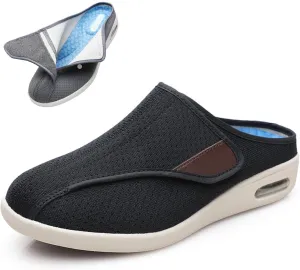 bumuam Men's Diabetic Shoes Wide Width Shoes,Adjustable Lightweight Non-Slip Orthopedic Walking Slippers for Elderly Hammertoe Arthritis Swollen Feet