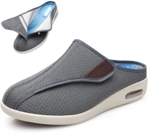 bumuam Men's Diabetic Shoes Wide Width Shoes,Adjustable Lightweight Non-Slip Orthopedic Walking Slippers for Elderly Hammertoe Arthritis Swollen Feet