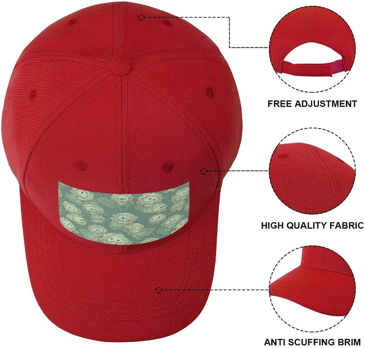Cabbage Pattern Baseball Hat Adjustable Fashionable Dad Hat Baseball Caps Outdoor Golf Hat for Men Women