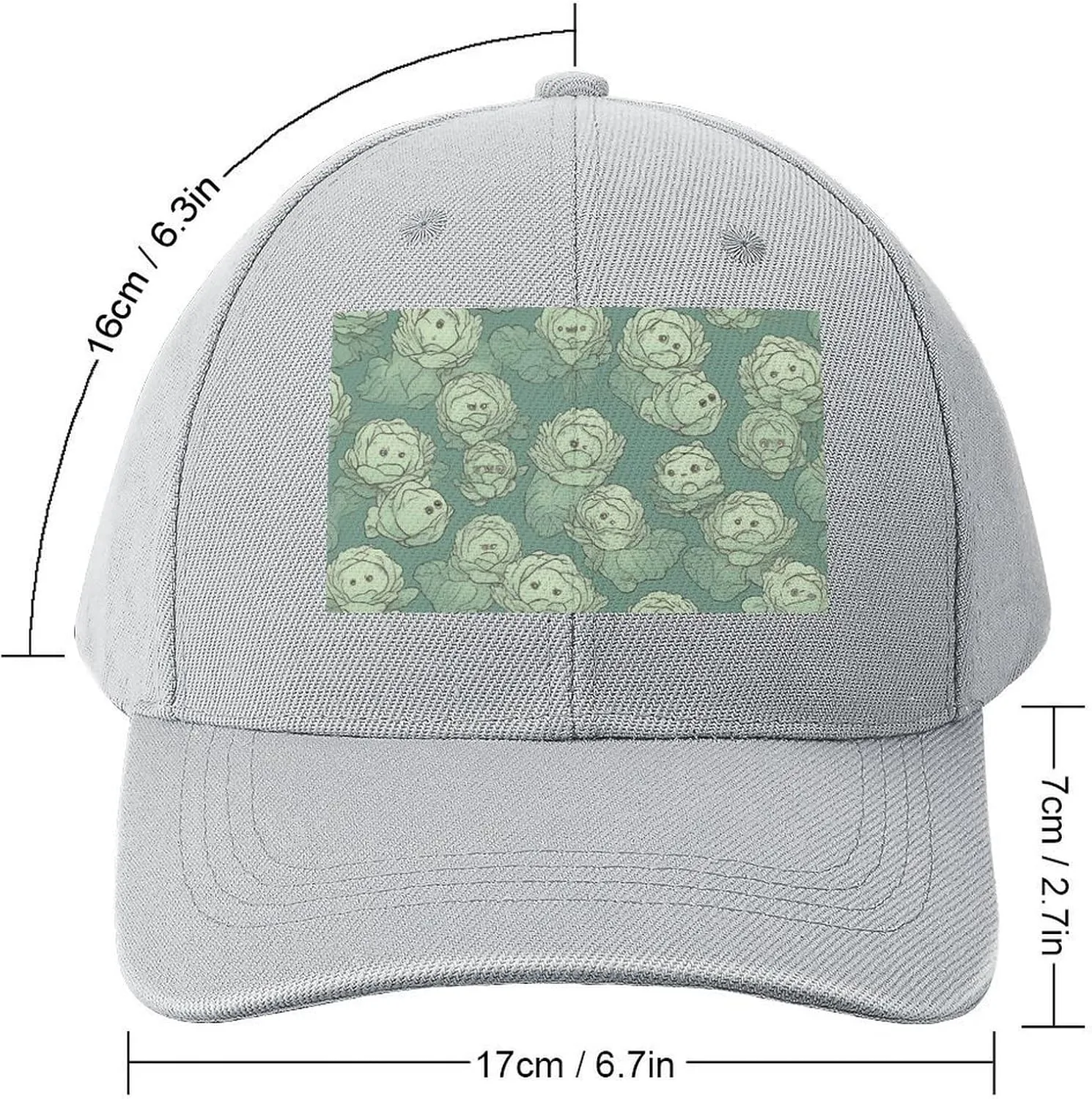 Cabbage Pattern Baseball Hat Adjustable Fashionable Dad Hat Baseball Caps Outdoor Golf Hat for Men Women