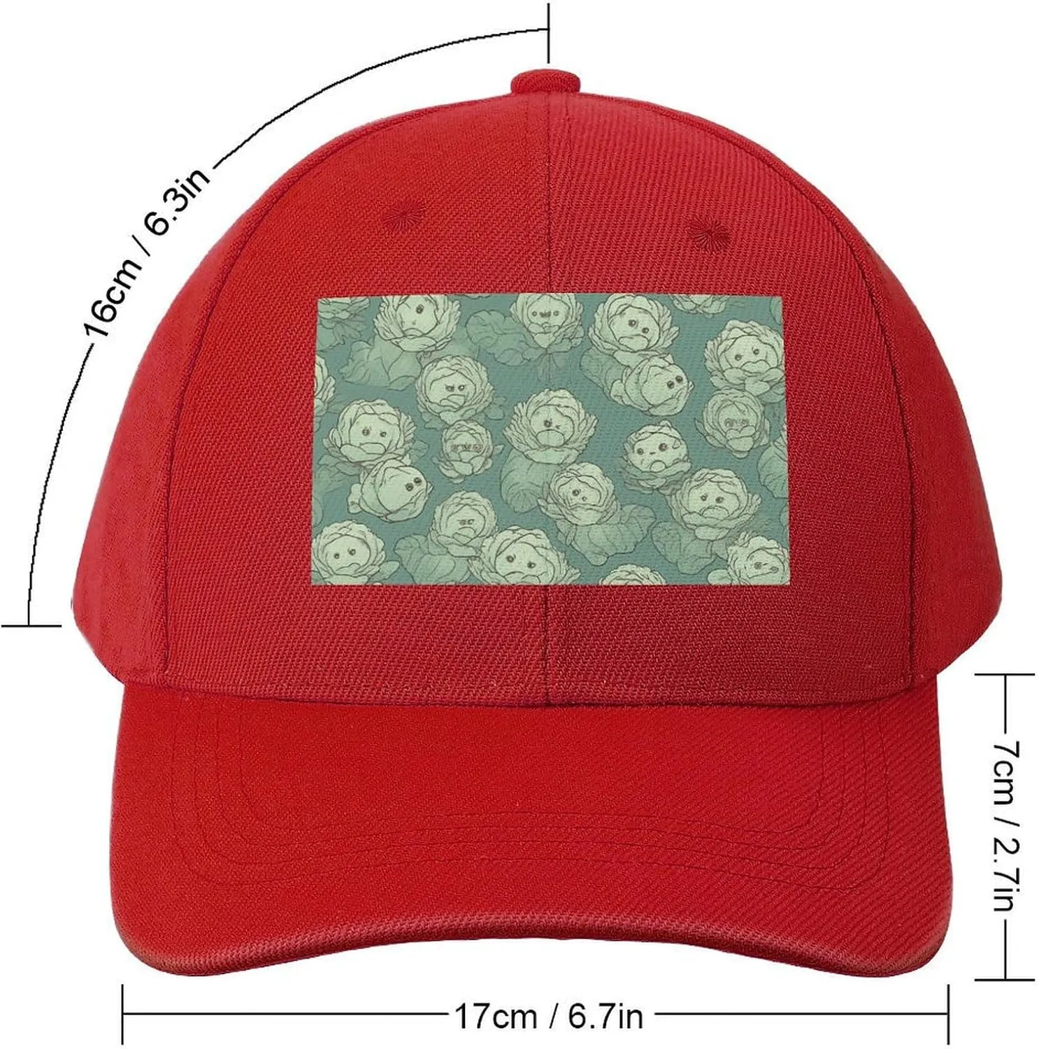 Cabbage Pattern Baseball Hat Adjustable Fashionable Dad Hat Baseball Caps Outdoor Golf Hat for Men Women