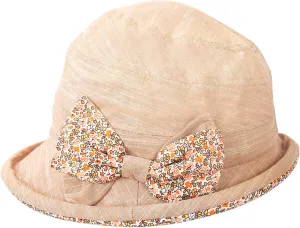 CACUSS Women's Foldable Floral Bucket Hat Rolled Brim with Bowknot