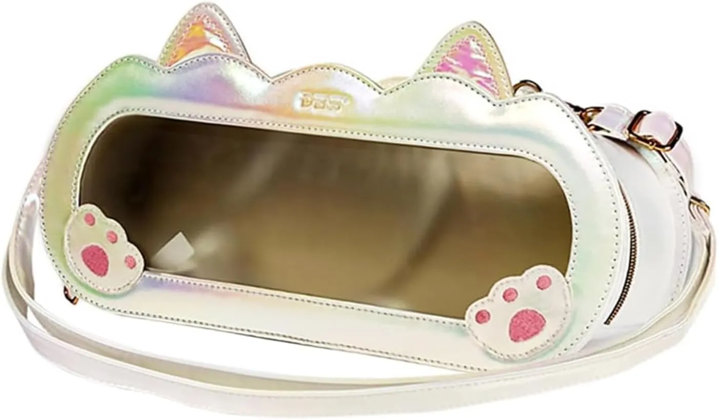 CALEMBOU Clear BJD Doll Display Case Bag, 13.7 Inches OB11 Doll Mini Figures, Portable 1/6 Doll Storage Case Hanging Bag