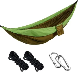 Camping Hammock, Single/Double Hammocks 210T Nylon Tree Hammock with 2 Hanging Ropes&2 Steel Buckle for Outdoor Hiking Travel Backpacking Beach Camping