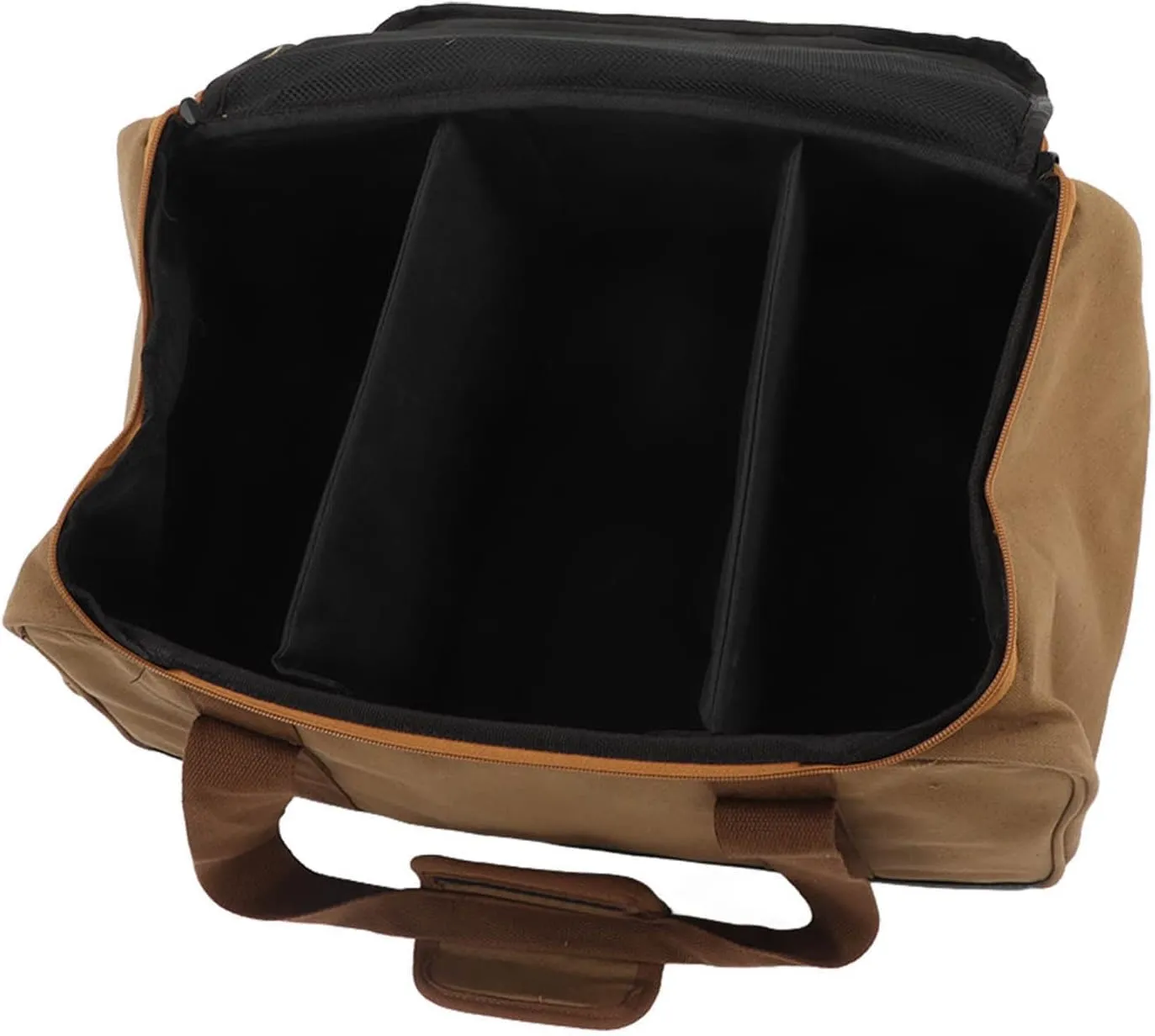 Camping Storage Bag Large Capacity Durable Canvas Duffel Bag with Removable Dividers for Outdoor Camping Travel Warm Sand Color 48x28.5x22cm