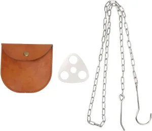 Camping Tripod Board Portable High Temperature Stainless Steel Tripod Cooking Board Support Plate Chain Set