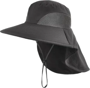 Camptrace Sun Hats for Women UPF 80  UV Protection Wide Brim Hiking Fishing Hat with Neck Flap