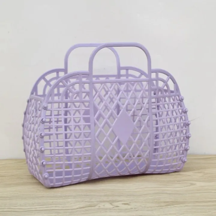 Candy Colors PVC Assembly Mesh Basket Bag