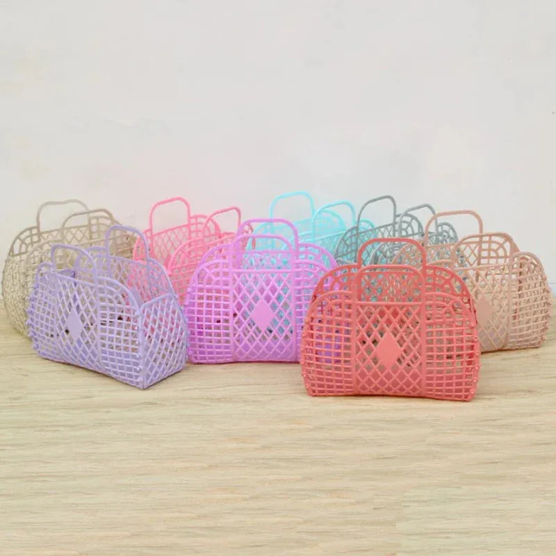 Candy Colors PVC Assembly Mesh Basket Bag