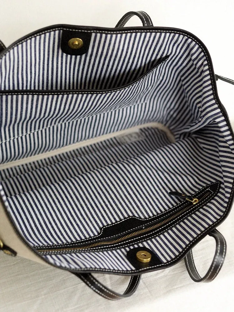 Canvas Leather Tote