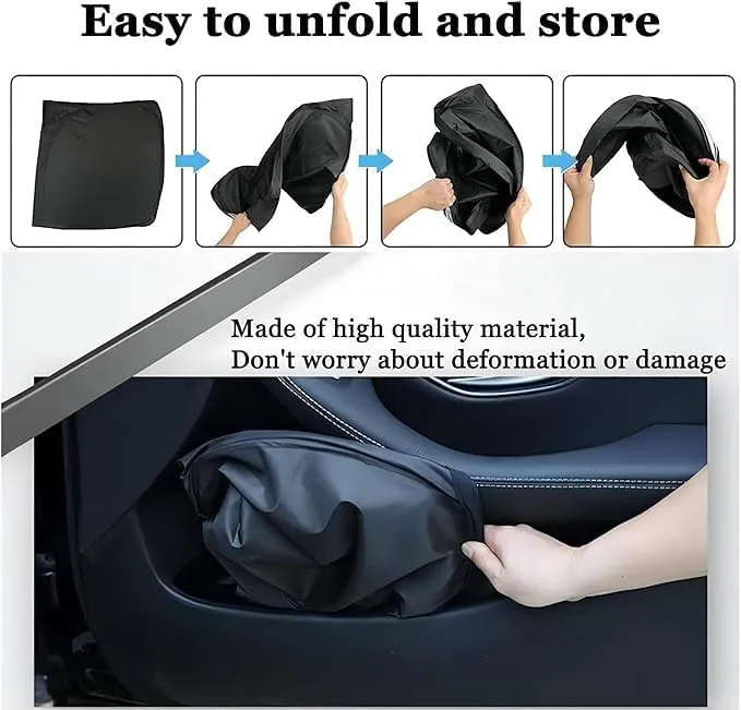 Car Front Windshield Sun Shade for Daewoo Nexia (KLETN) 1995-2008, Aluminum Foil Foldable Blocks UV Sun Heat Protection Protects Interior,Black