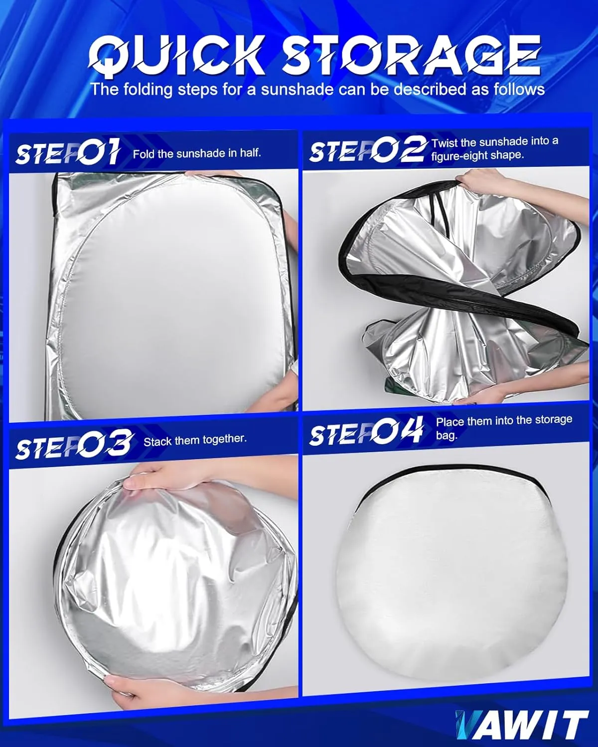 Car Windshield Sun Shade Compatible with Hyu-ndai Kona 2018-2023 Accessories, Foldable Window Sunshade Block UV Rays and Sun Heat