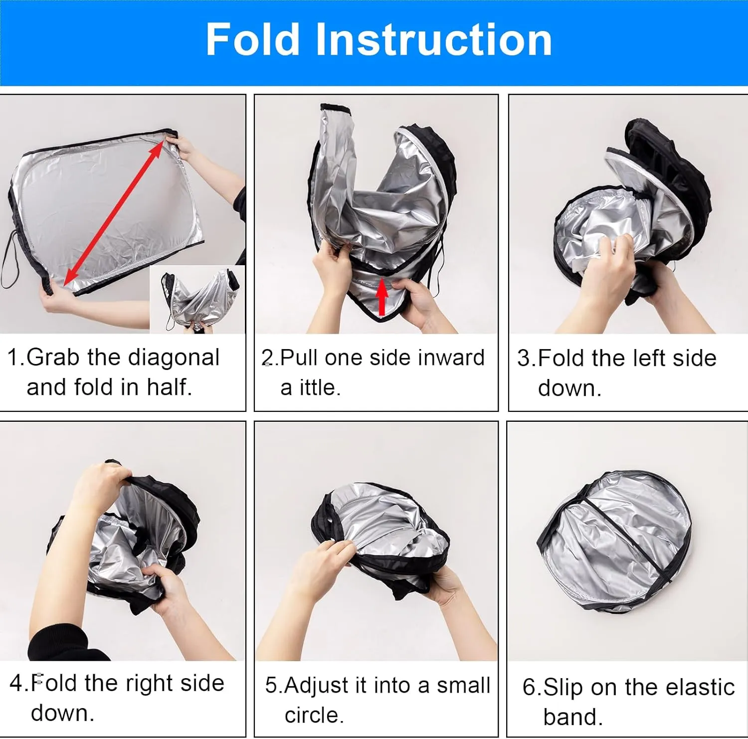 Car Windshield Sun Shade for 2015-2024 Ford Edge Front Window Sun Visor Professional 310T Reflective Polyester UV Protection Keep Interior Cool Foldable Sunshade with Storage Pouch