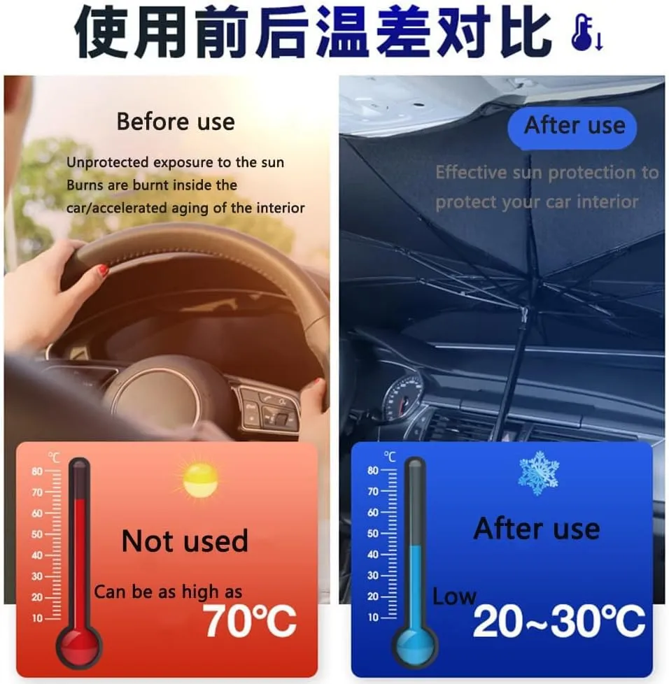 Car Windshield Sun Shade for Mazda Biante 2008-2018, Foldable Car Front Window Windshield Sunshades Cover Sun Protector Interior Accessories,L