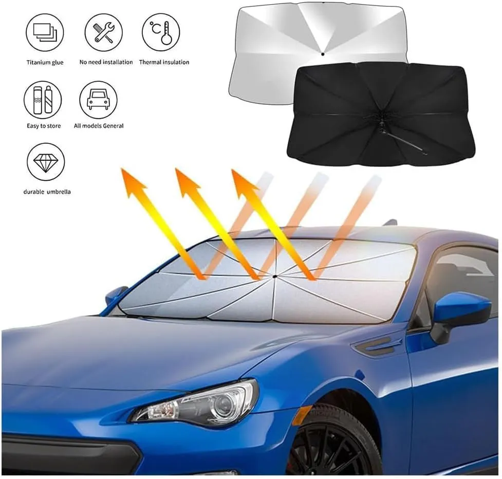 Car Windshield Sun Shade for Mazda Biante 2008-2018, Foldable Car Front Window Windshield Sunshades Cover Sun Protector Interior Accessories,L