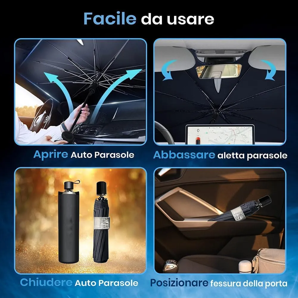 Car Windshield Sun Shade Umbrella for Mazda B-Series Biante Bongo BT-50,Foldable Windscreen Umbrella Front Window Heat Insulation Protection Interior Accessories,140cm*78cm