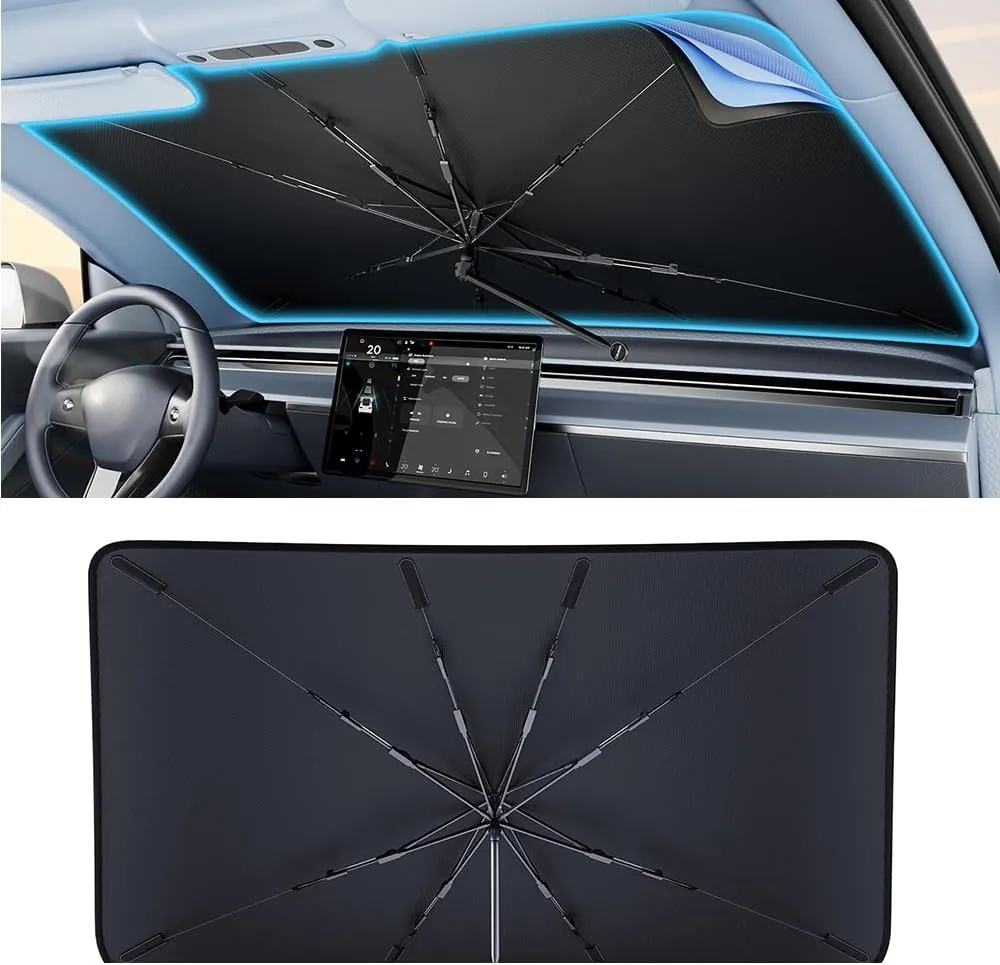Car Windshield Sun Shade Umbrella for Mazda B-Series Biante Bongo BT-50,Foldable Windscreen Umbrella Front Window Heat Insulation Protection Interior Accessories,140cm*78cm