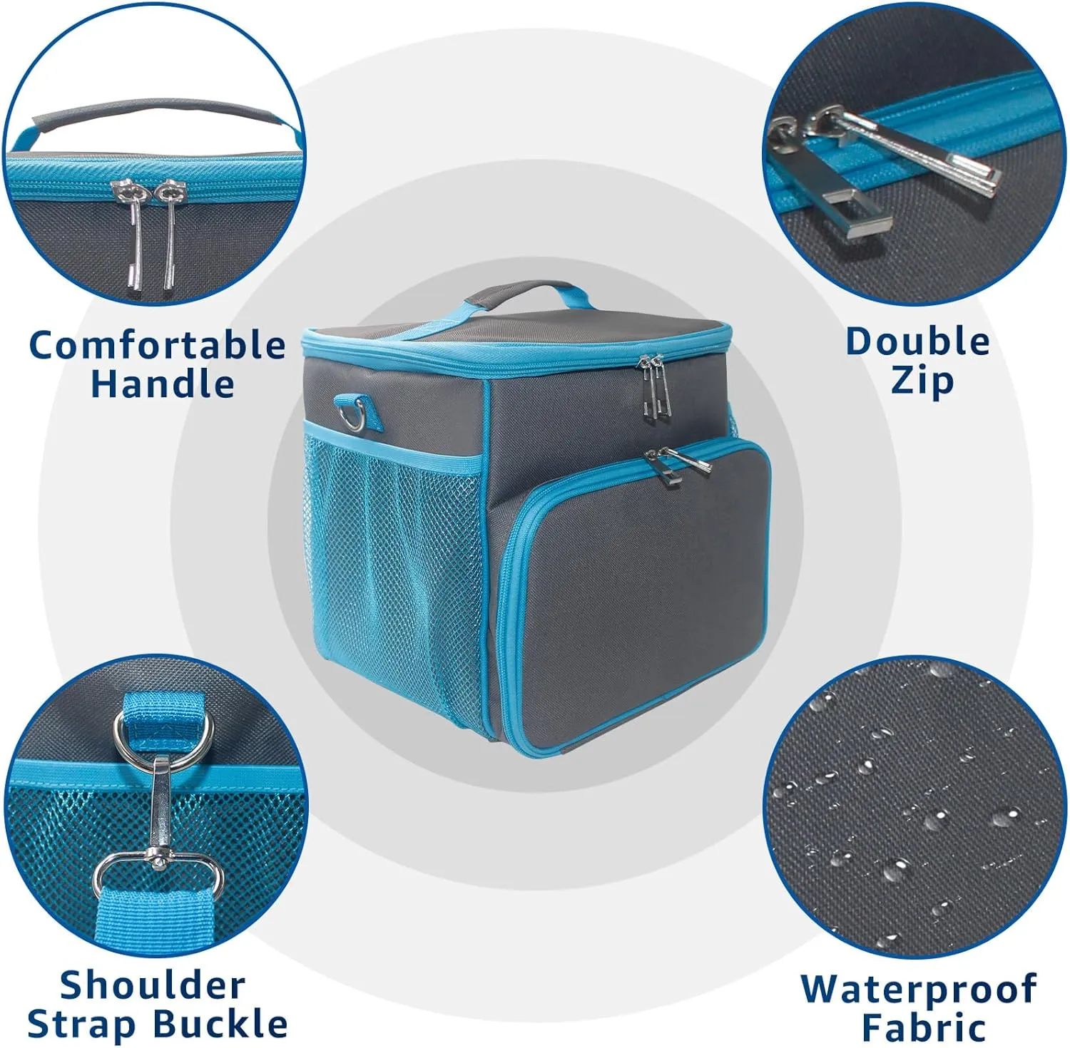 Carry Bag for Bissell SteamShot Steam 39N7V/39N7A Cleaner, Handheld Steam Cleaner attachments, Adjustable Compartments Large Storage Bag for bissell steamshot accessories, Bag Only (Gray & Blue)