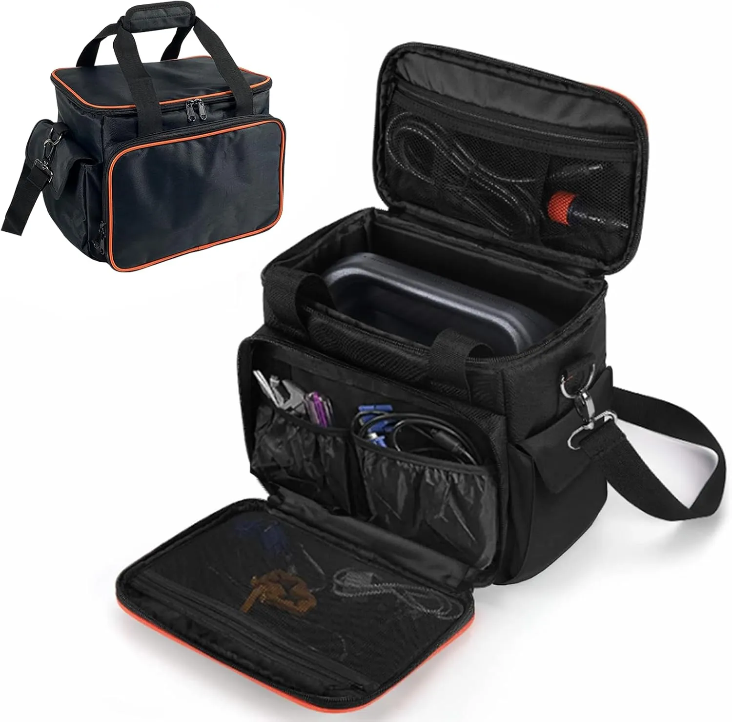 Carrying Case Bag for Jackery Power Station Explorer 160/240/300, Portable Power Storage Waterproof Travel Case with Anti-Slip Bottom and Multiple Pockets for Charging Cable and Accessories