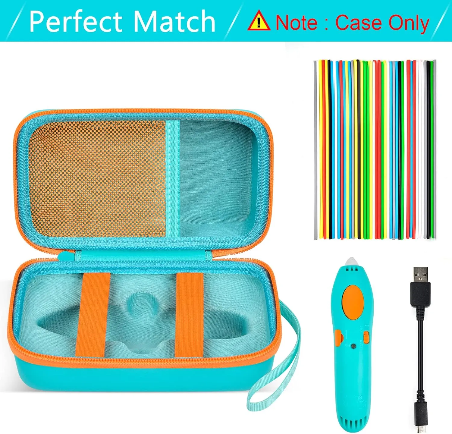Case Compatible with 3Doodler Start  Essentials (2022) for 3D Pen Set for Kids, Storage Organizer Holder for Printing Filament Refill and Micro-USB Charger (Box Only)
