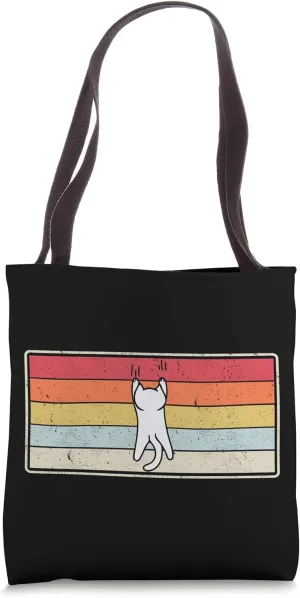 Cat Hanging On Curtains Funny Cat Hanging In There Tote Bag