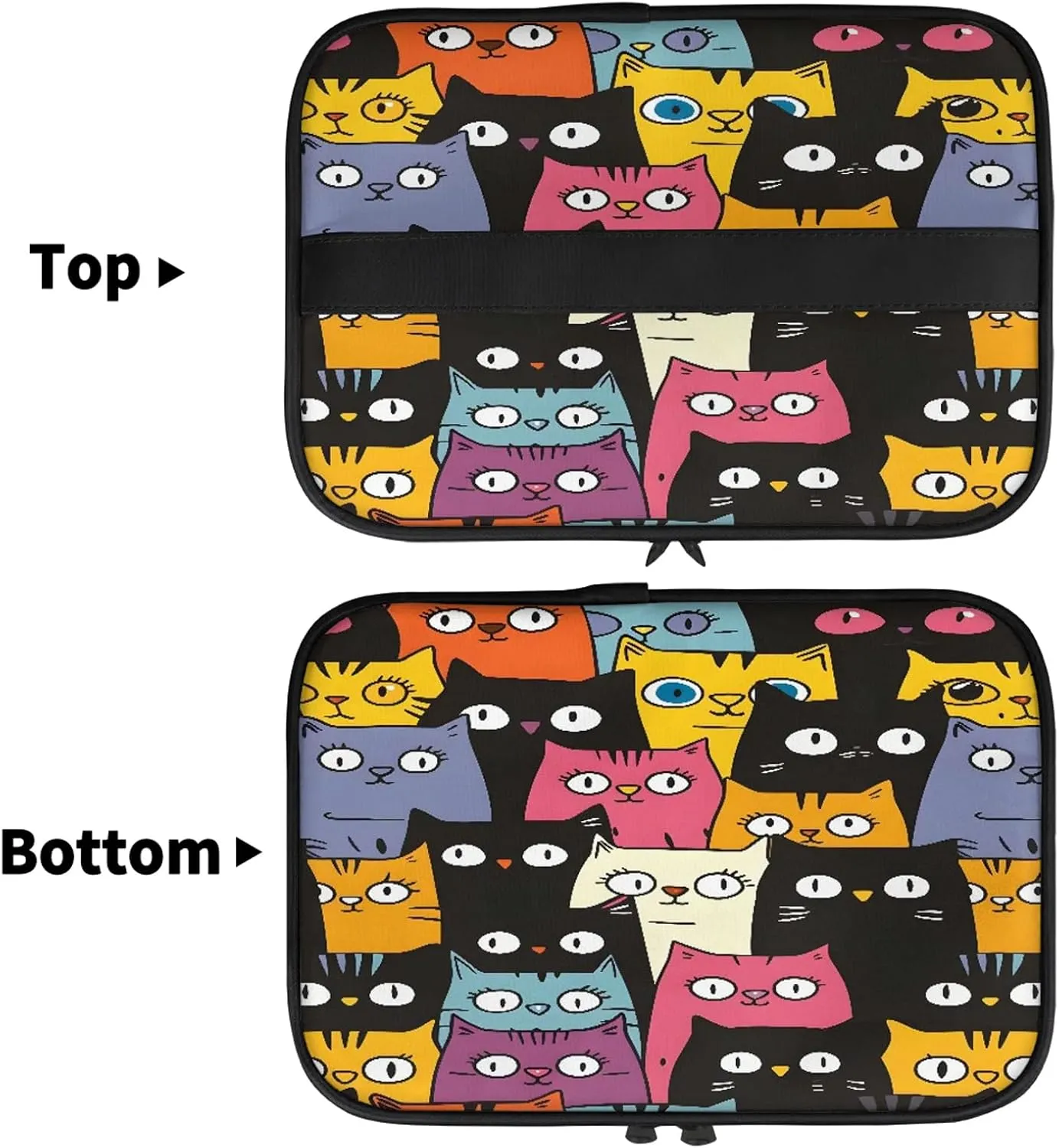 Cat Pattern Travel Toiletry Bag Large Capacity Makeup Case Organizer with Handle Cosmetic Case for Women Girls