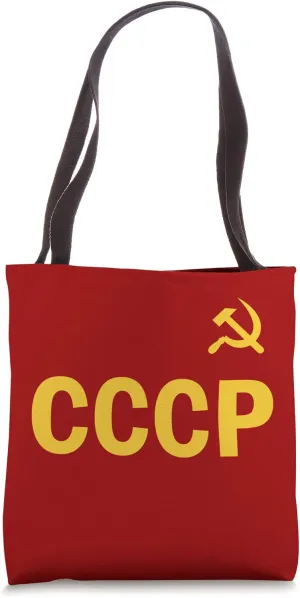 CCCP Hammer And Sickle Soviet Union Red Color Tote Bag